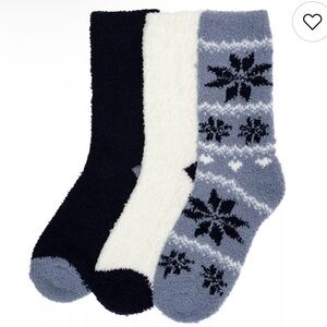 Cuddl Duds Women's 3 Pack Cozy Snowflake Fair Isle Crew Socks 4-10 Shoe Size NEW